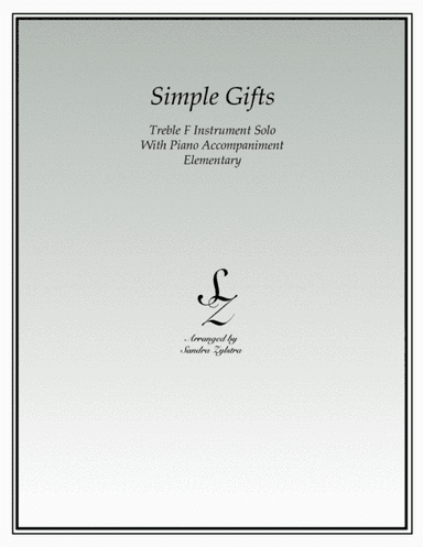 Simple Gifts (treble F instrument solo) (arr. Sandra Zylstra)