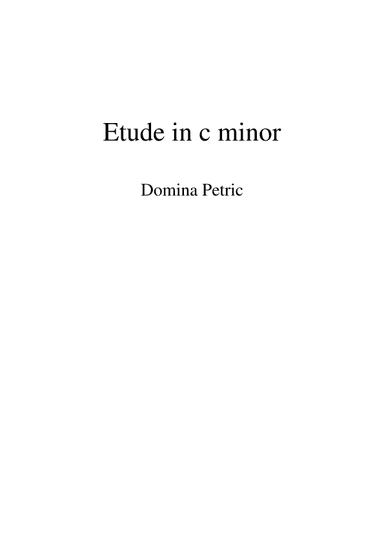 Etude c minor