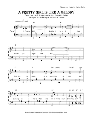 A Pretty Girl Is Like a Melody (arr. Dave Gingras and John E. Dosher)