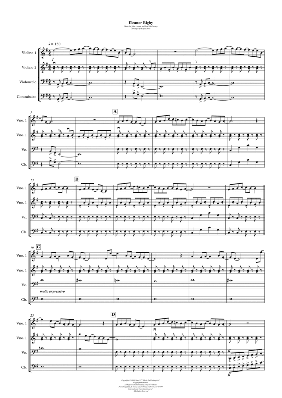 Eleanor Rigby (arr. Rafael Brito)