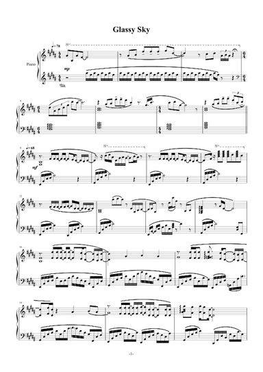Glassy Sky (arr. Yutaka Yamada)