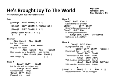 He's Brought Joy To The World (arr. TraviSongs)