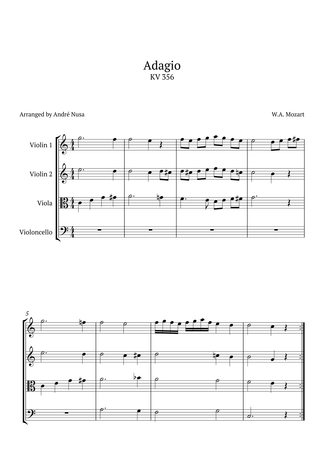 Adagio K356 (arr. André Nusa)