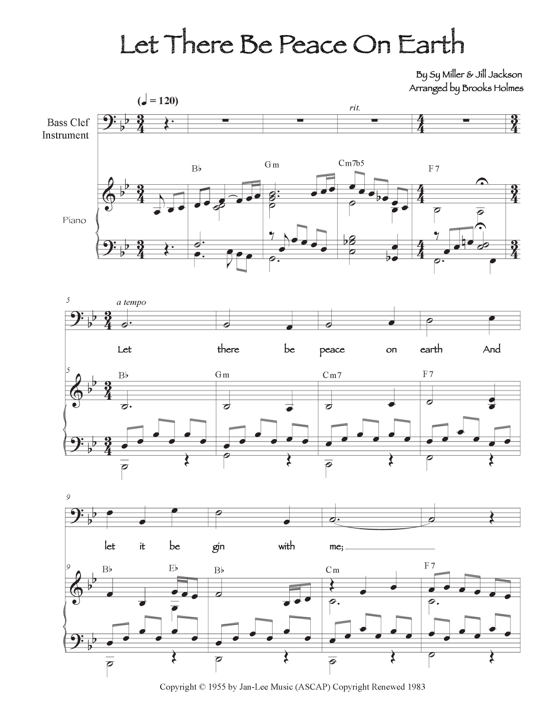 Let There Be Peace On Earth (arr. Brooks Holmes)