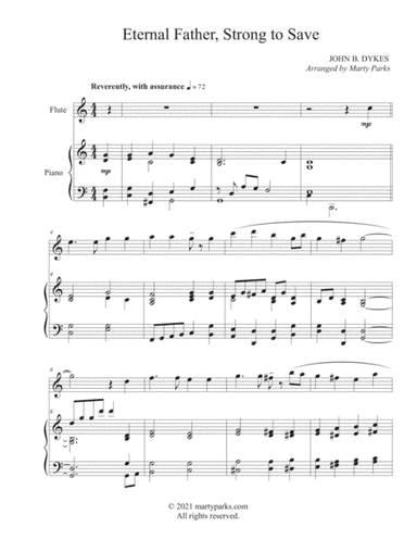 Eternal Father, Strong to Save (Flute-Piano) (arr. Marty Parks)