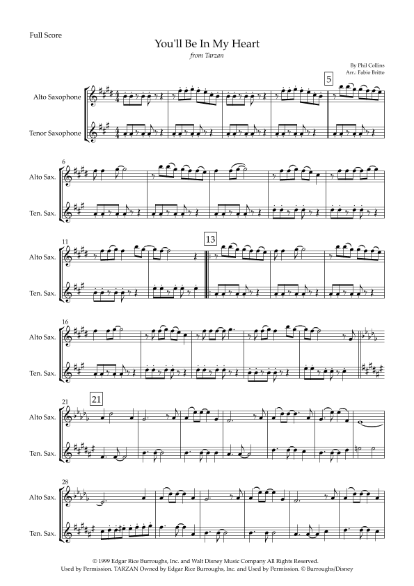 You'll Be In My Heart (arr. Fabio Britto)