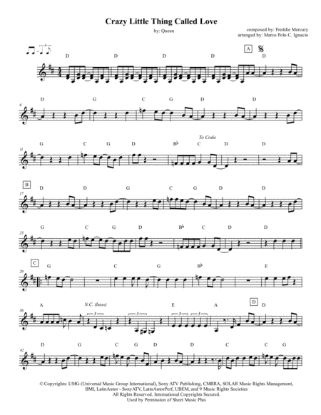 Crazy Little Thing Called Love (arr. Marco Polo C. Ignacio)