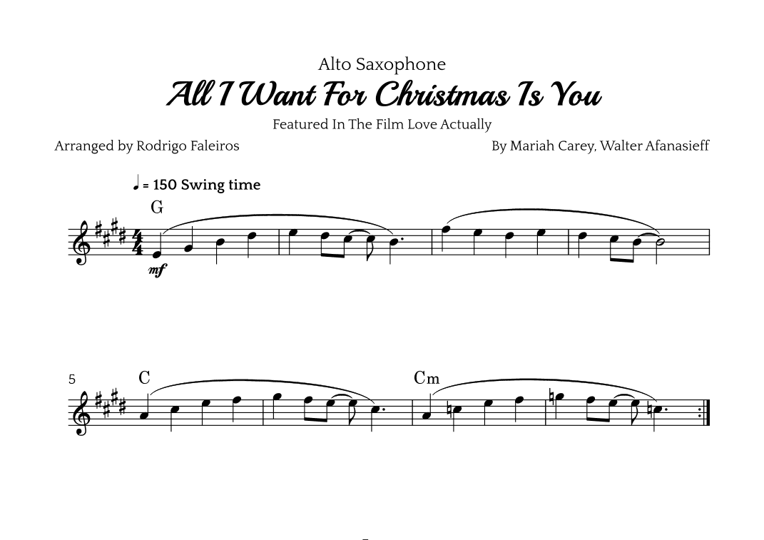 All I Want For Christmas Is You (arr. Rodrigo Faleiros)