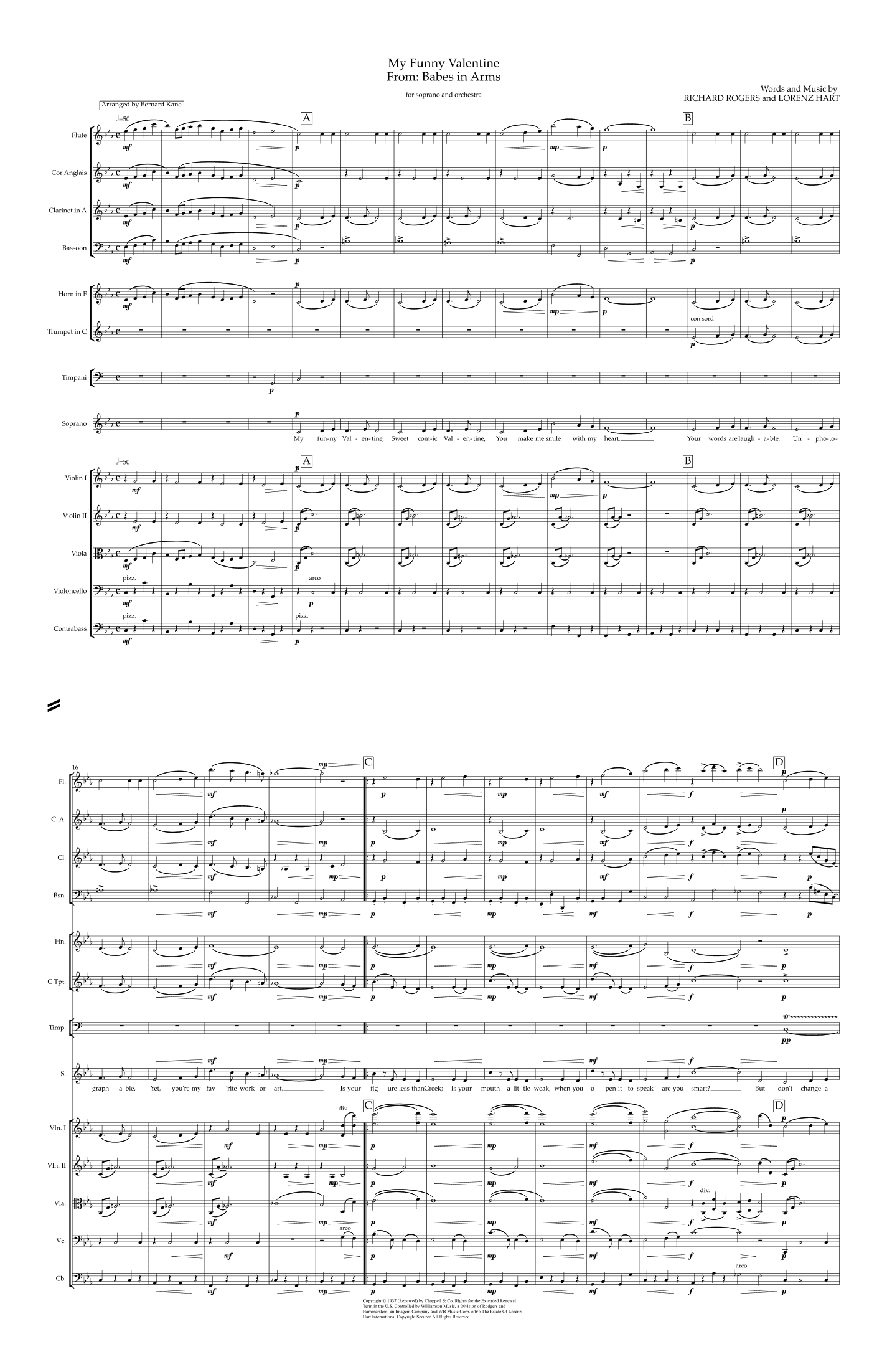 My Funny Valentine (arr. Bernard Kane)