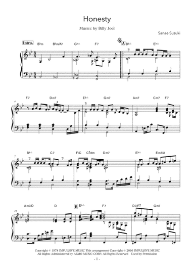 Honesty (arr. Sanae Suzuki)