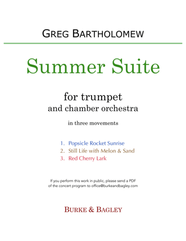 Summer Suite for trumpet & chamber orchestra