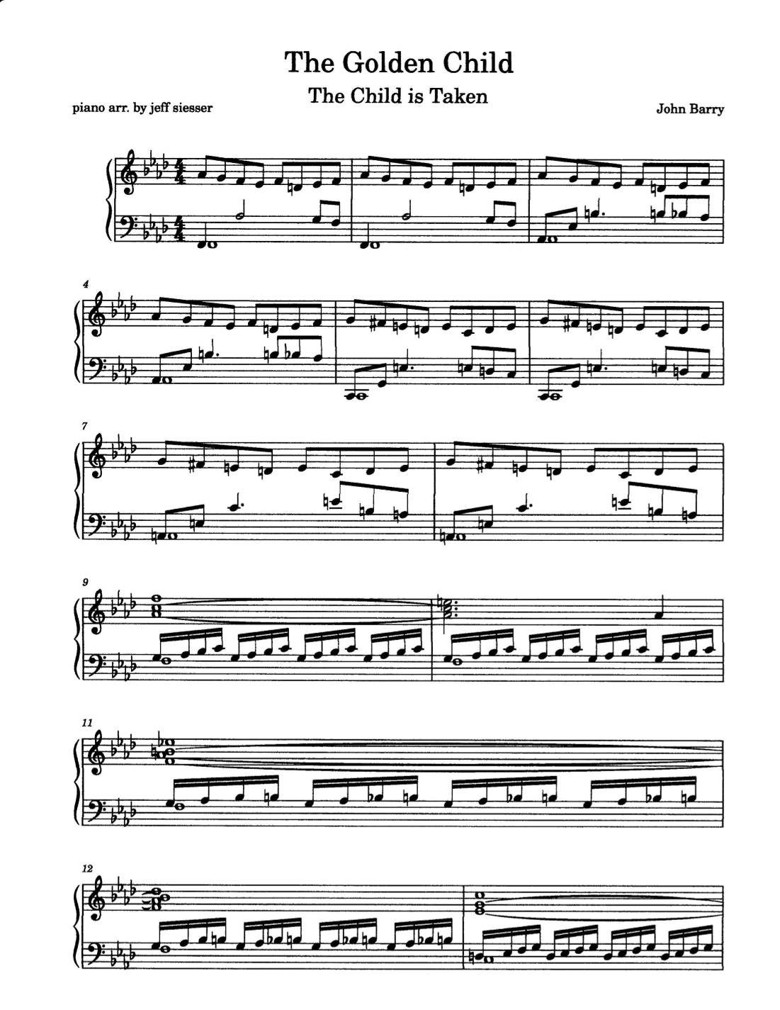 The Golden Child - Score (arr. jeff siesser)