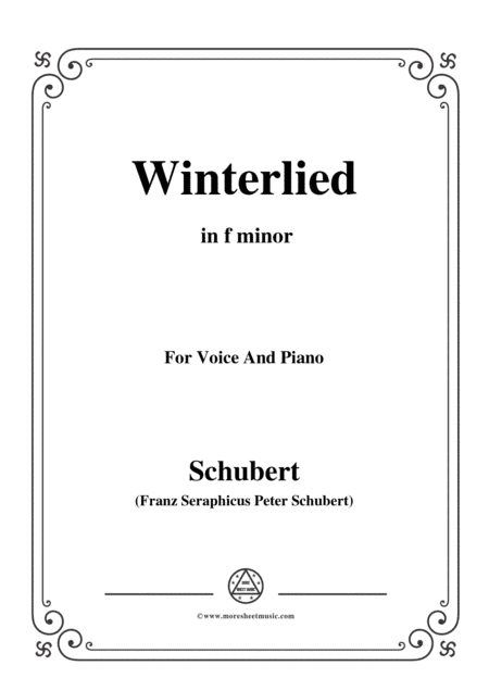 Schubert-Winterlied,in f minor,for Voice&Piano (arr. MSM)
