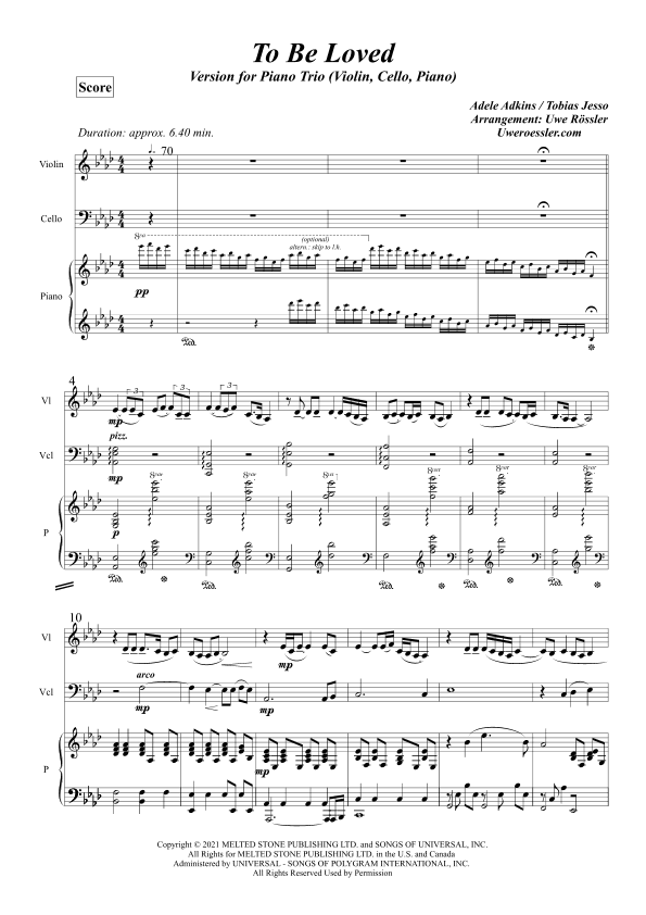 To Be Loved (arr. Uwe Roessler / Rössler / Rassler)