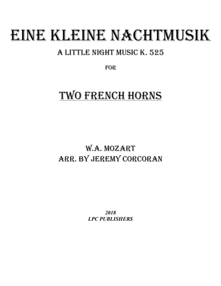 Eine Kleine Nachtmusik for Two French Horns (arr. Jeremy Corcoran)
