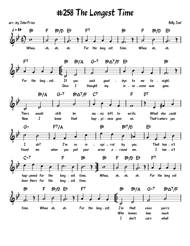 For The Longest Time (arr. John Fries)