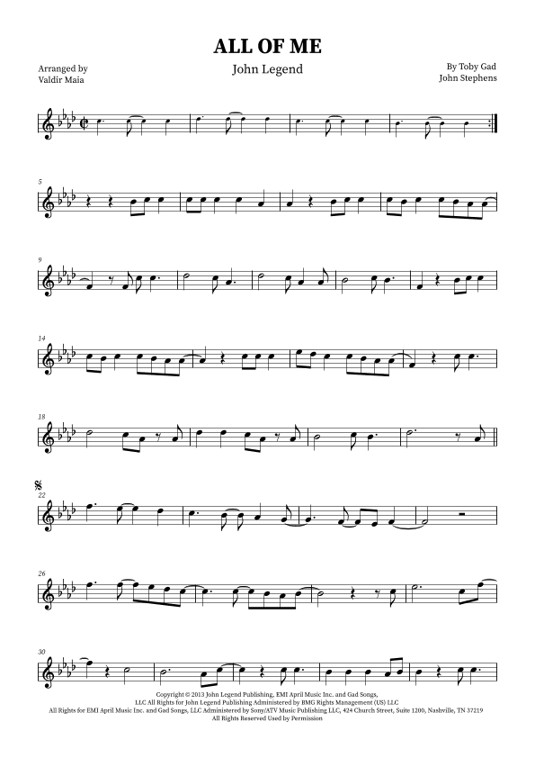 All Of Me (arr. Valdir Maia)