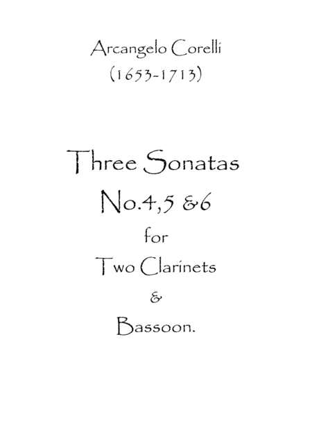 Three Sonatas No.4,5 & 6 (arr. Spence Bundy)