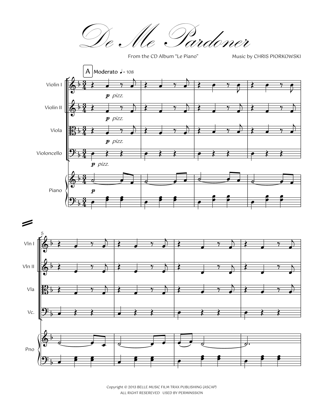 11. De Me Pardoner Piano Quintet