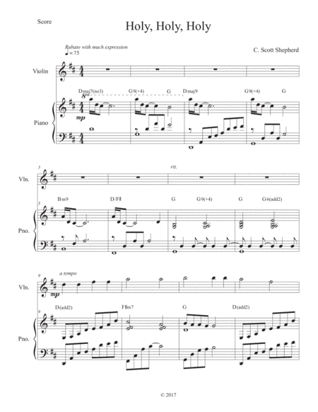Holy, Holy, Holy (Solo Violin and Piano) (arr. C. Scott Shepherd)