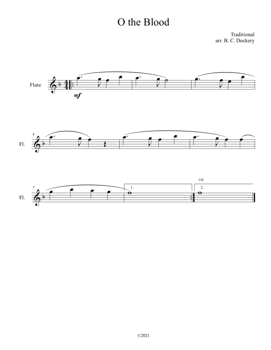 O the Blood (Solo Flute) (arr. B. C. Dockery)