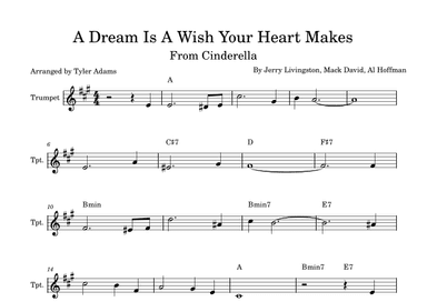 A Dream Is A Wish Your Heart Makes (arr. Tyler Adams)