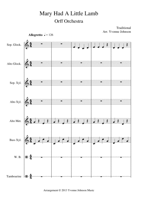 Mary And Yankee - For Orff Ensemble (arr. Yvonne Johnson)
