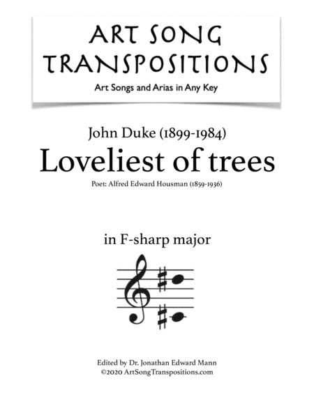 Loveliest Of Trees (arr. ArtSongTranspositions.com)