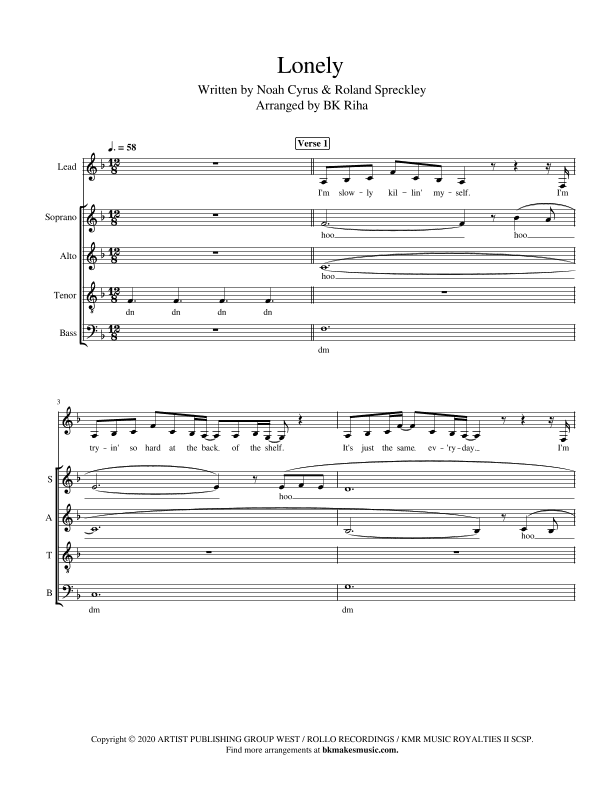 Lonely (arr. BK Riha / Brandy Kay Riha)
