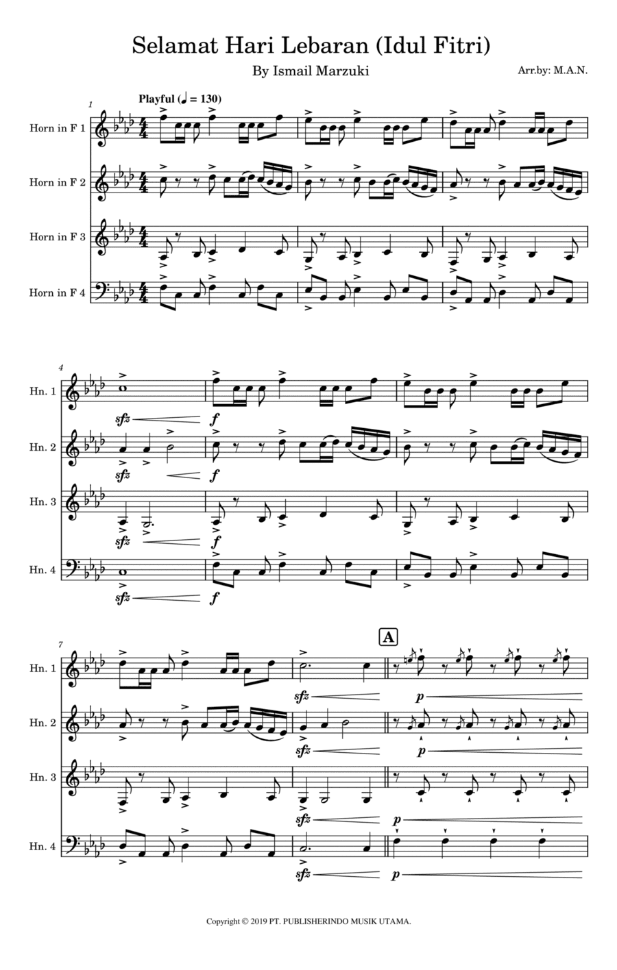 Selamat Hari Lebaran (arr. Azrai Norzuki (M.A.N.))