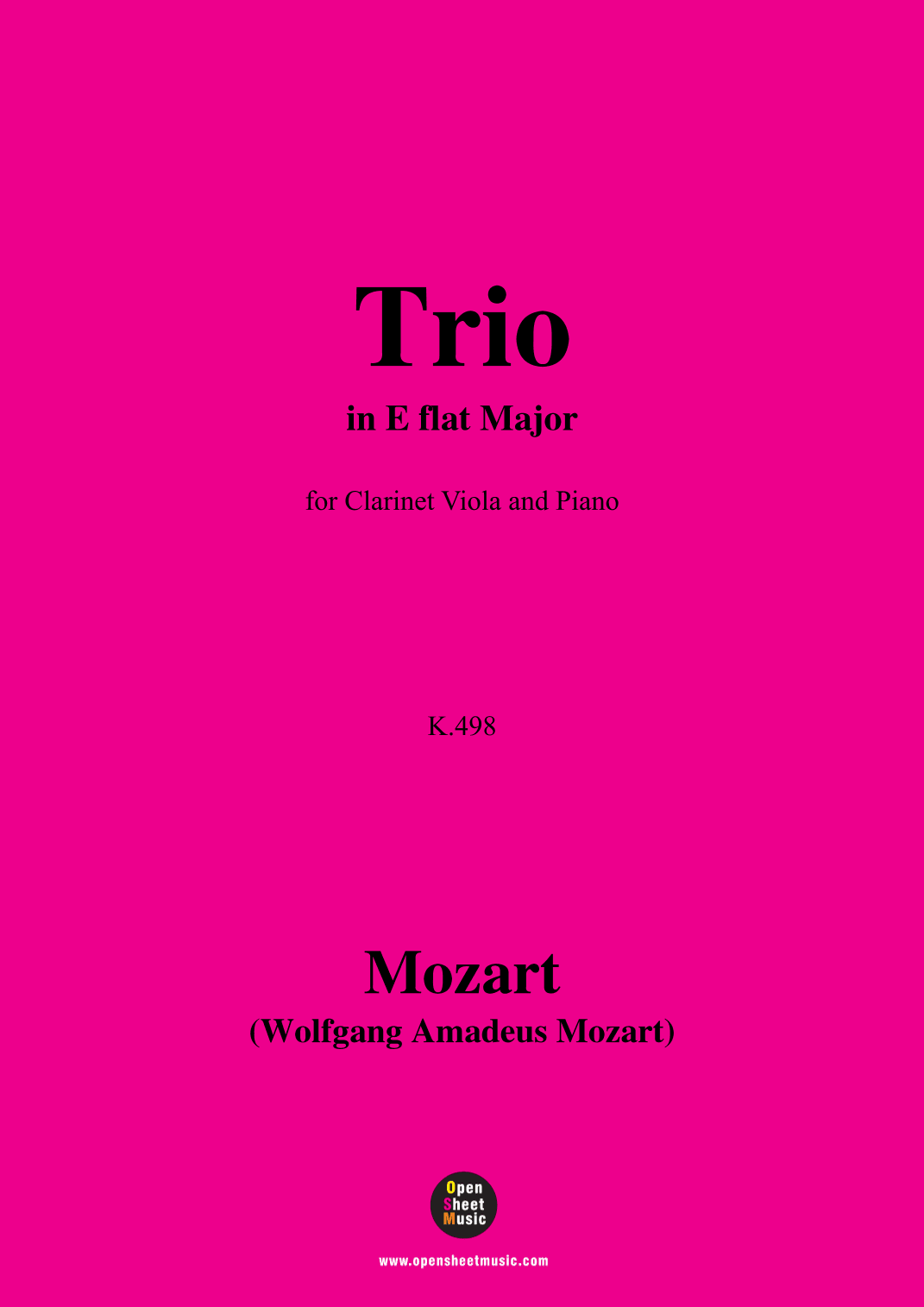 W. A. Mozart-Trio in E flat Major,K.498 (arr. OSM Press)
