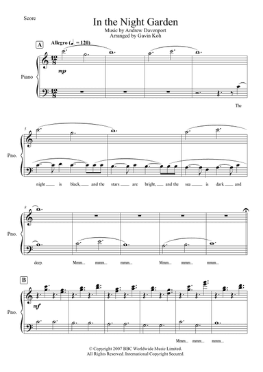 In The Night Garden (arr. Gavin Koh)