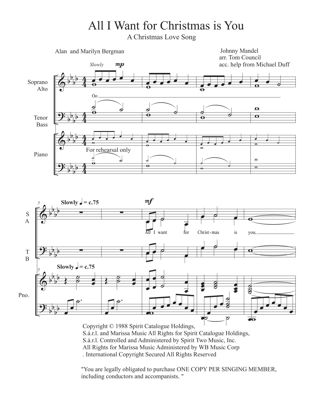 A Christmas Love Song (arr. Tom Council)