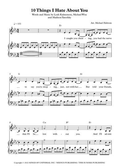 10 Things I Hate About You (arr. Michael Habrom)