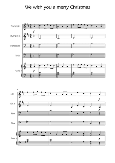 We Wish You a Merry Christmas - Brass Quartet w/ Piano (arr. Ygor Nunes)