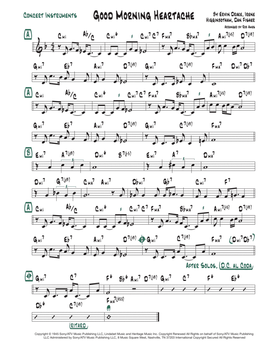 Good Morning Heartache (arr. Rob Ames)