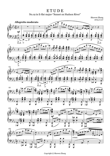 Etude No.19 in E-flat major "Sunset on Hudson River"