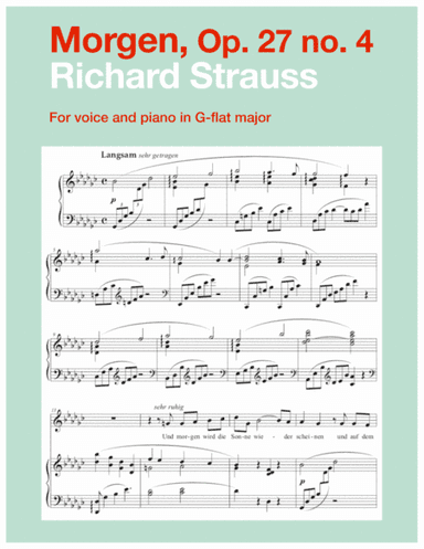 Morgen, Op. 27 no. 4 (G-flat major) (arr. Art Song Transpositions)