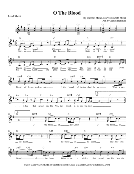 O The Blood (arr. Aaron Hettinga)