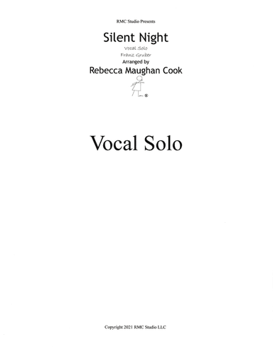 Silent Night for Vocal Solo with piano accompaniment (arr. Rebecca Maughan Cook)