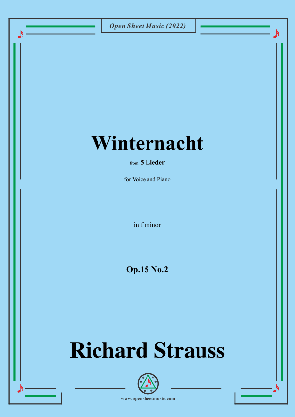 Richard Strauss-Winternacht,in f minor,Op.15 No.2 (arr. OSM Press)