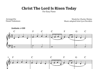 Christ The Lord Is Risen Today (Easy Piano) (arr. Daniel Nakamura)