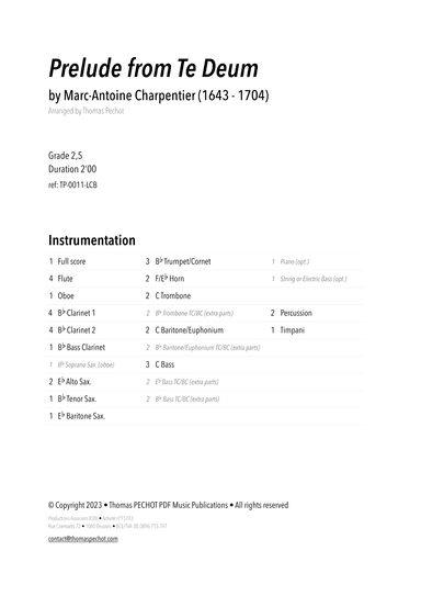 Prelude from Te Deum (arr. Thomas PECHOT)