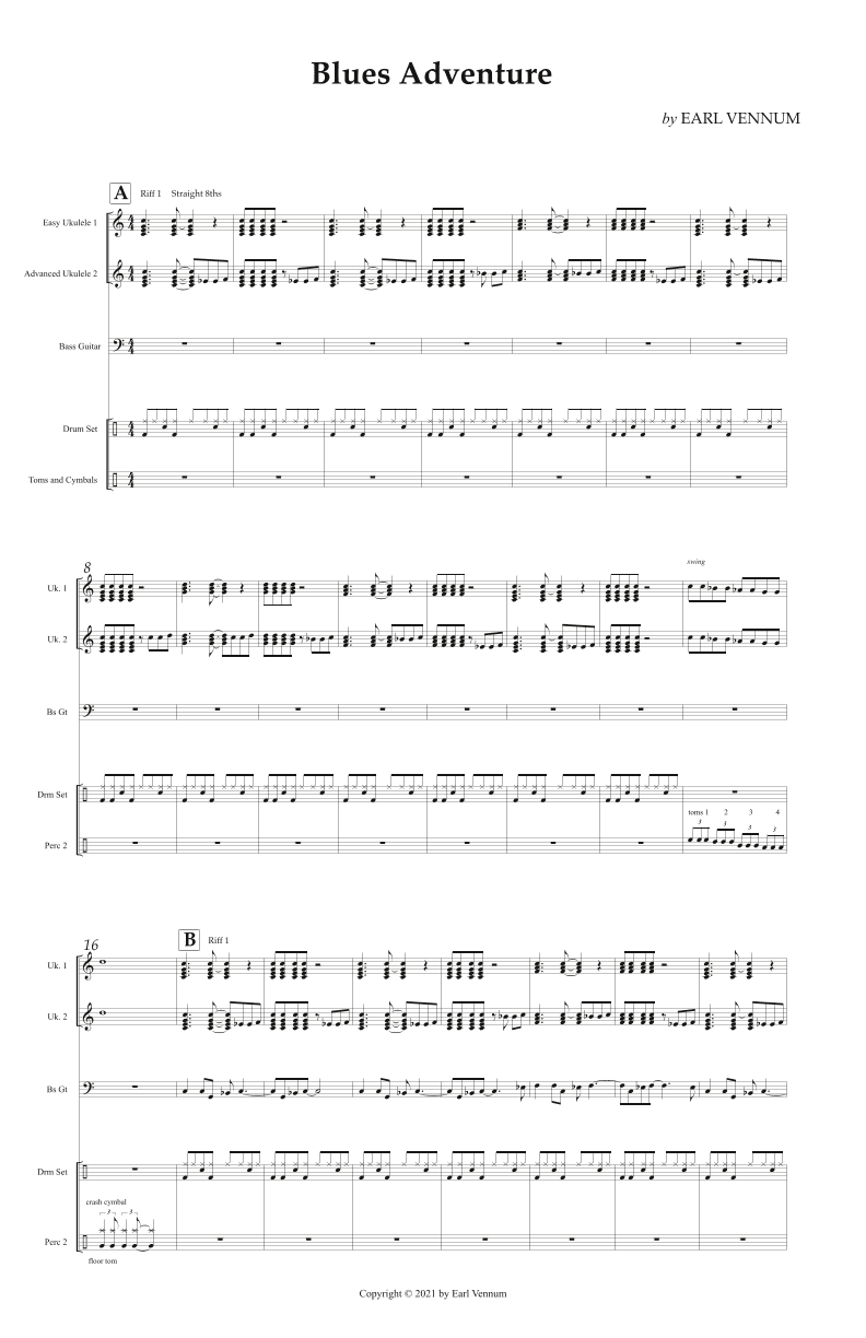 Blues Adventure - Score Only