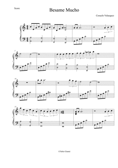 Besame Mucho (Kiss Me Much) (arr. pianoplayer)