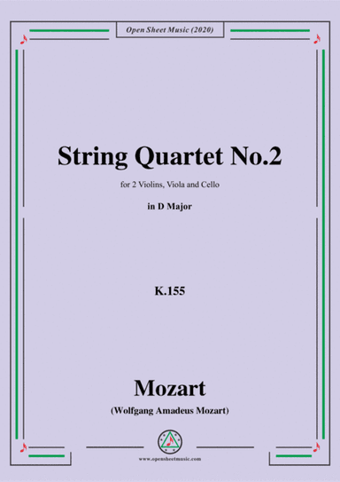 Mozart-String Quartet No.2 in D Major,K.155 (arr. MSM)