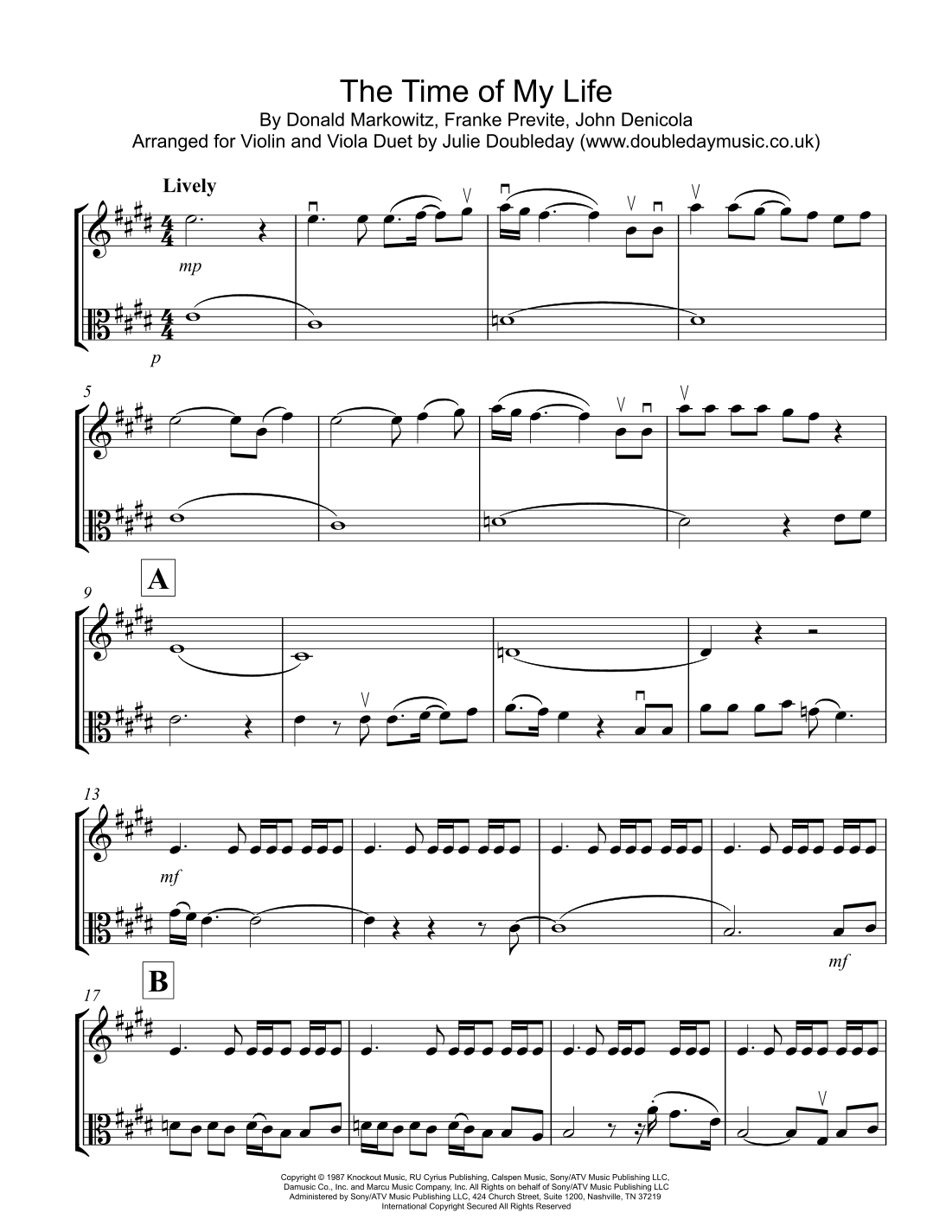 (i've Had) The Time Of My Life (arr. Julie Doubleday)