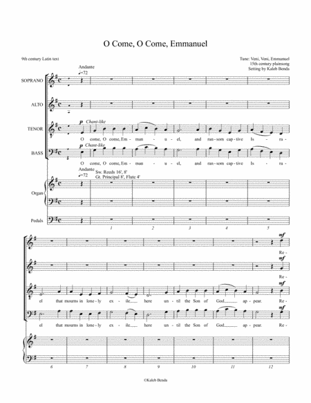 O Come, O Come, Emmanuel (arr. Kaleb Benda)