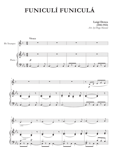 Funiculì Funiculà for Trumpet and Piano (arr. Diego Marani)