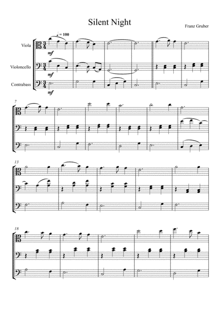 Franz Gruber - Silent Night (Viola, Violoncello and Double Bass Trio) (arr. André Laitano)